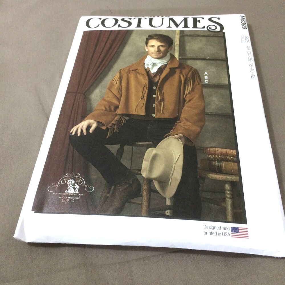 NEW McCalls M8399 Mens Cowboy Renaissance Costume Pattern 34 36 38 40 42